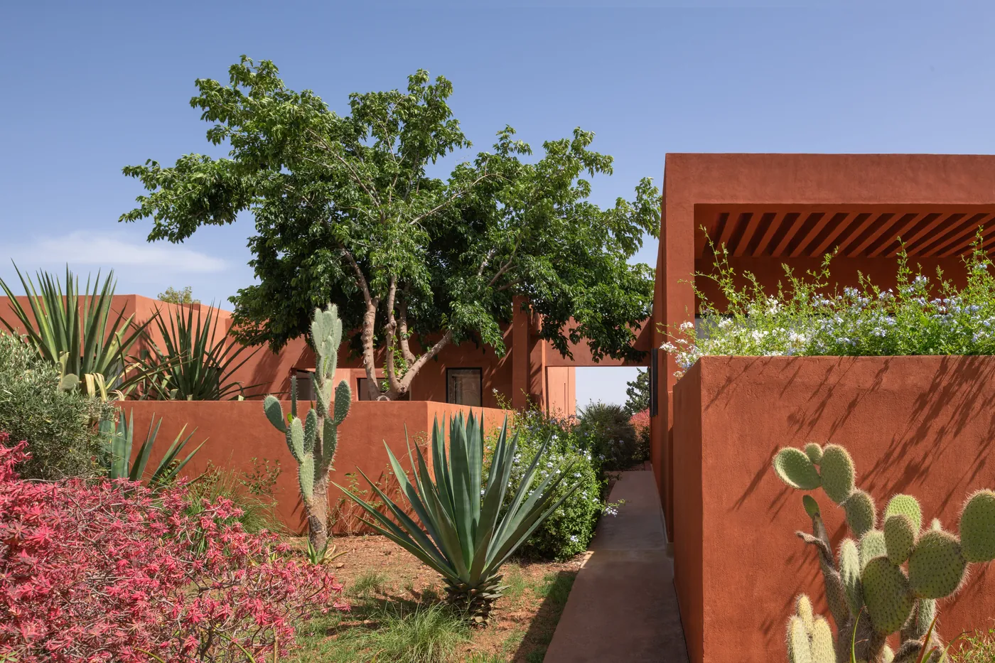 Colourful planted gardens around the estate