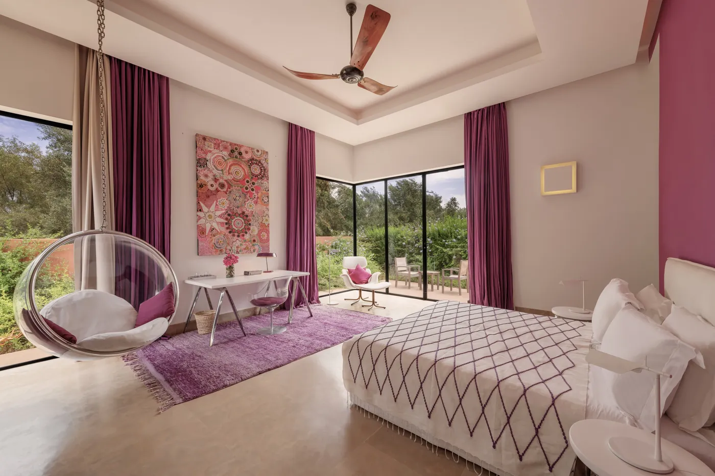 Saffron suite bedroom with a private garden outlook