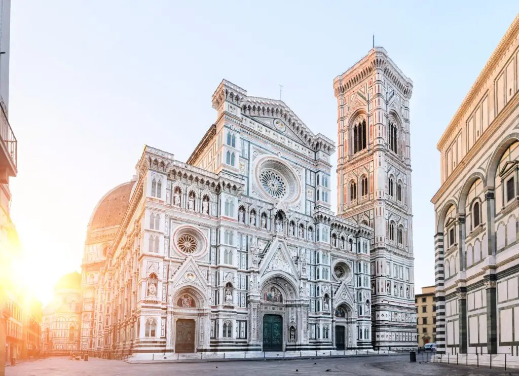Florence Cathedral and the city rooftops at sunrise